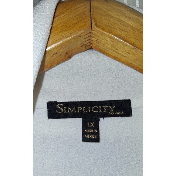 SIMPLICITY by Azul Women's White Waterfall Drape Cardigan Jacket 1X - Picture 3 of 3